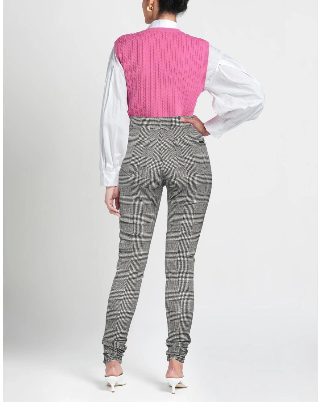 Saint Laurent Gray Plaid Casual Pants
