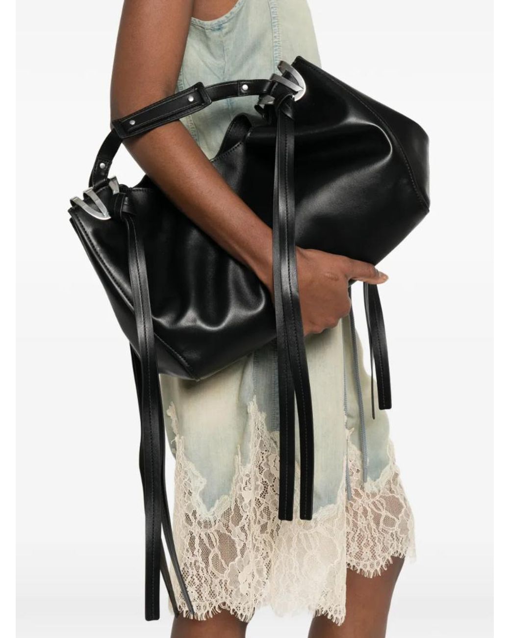 DIESEL Black Knot-D Top Handle Tote Bag