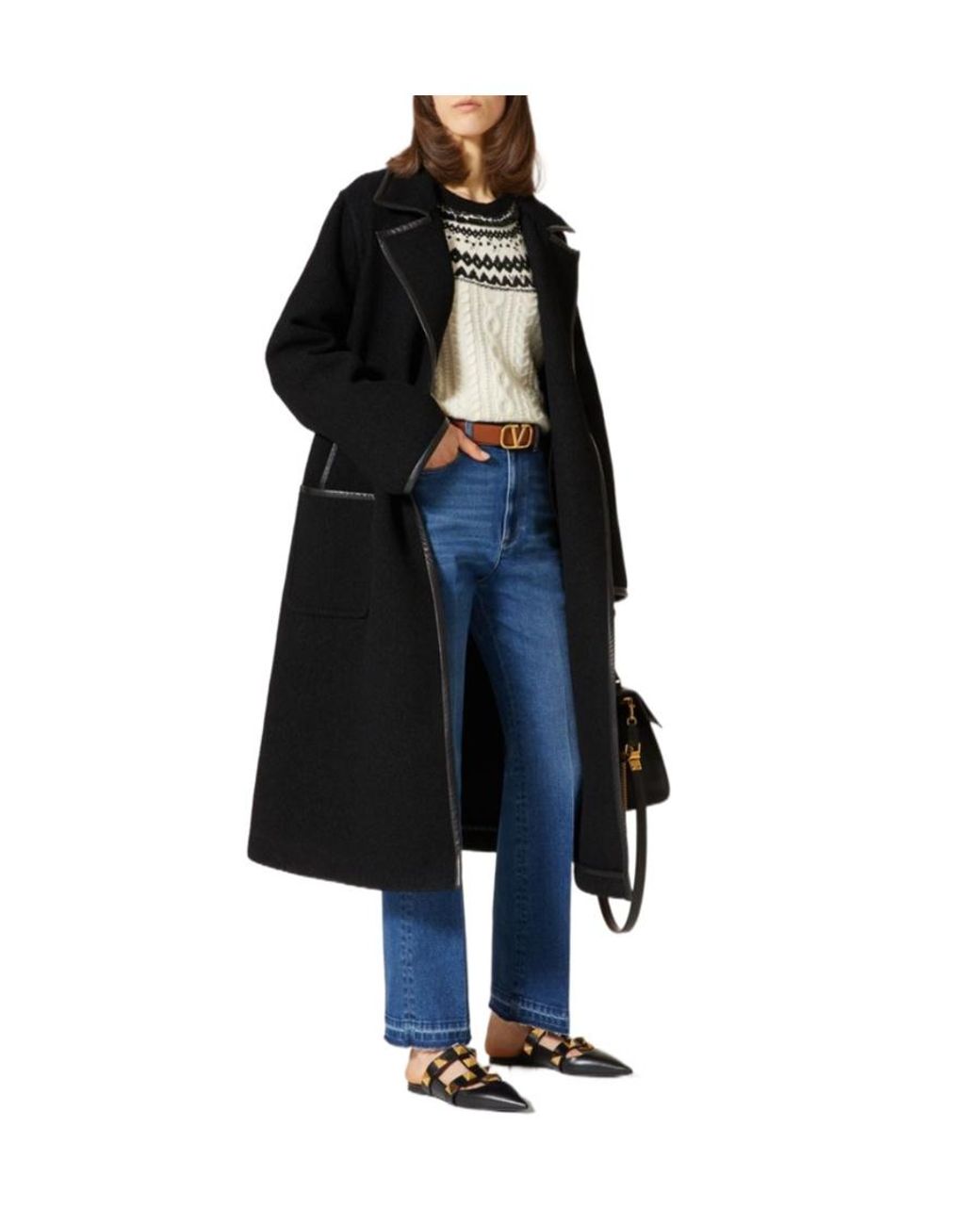 Valentino Blue Single-Breasted Coat