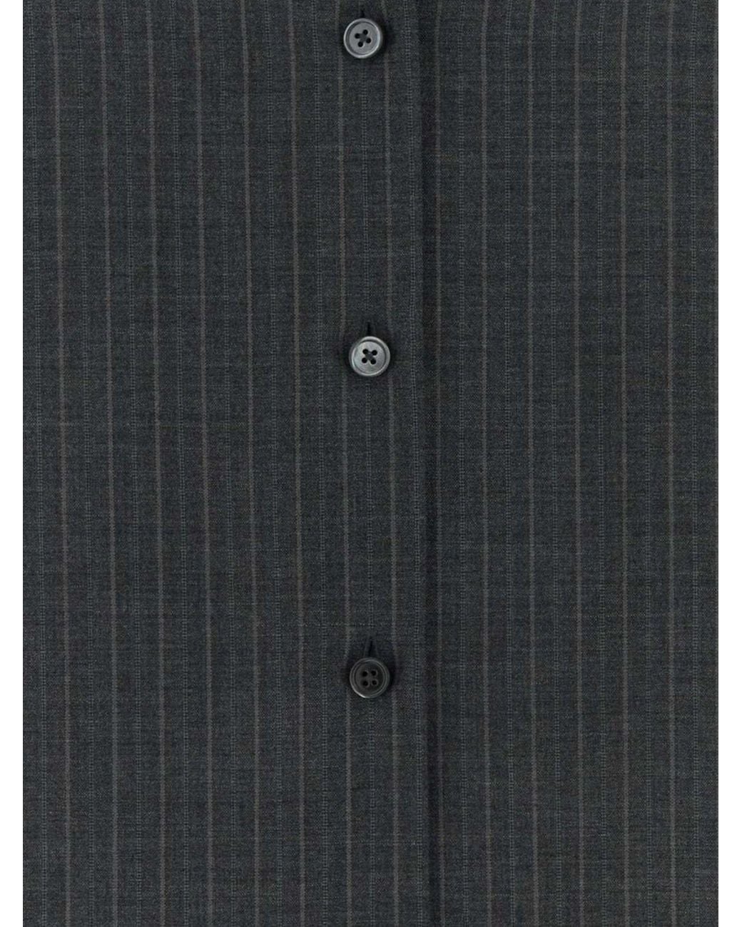 Jil Sander Gray Shirt 158 Pinstripe Shirt
