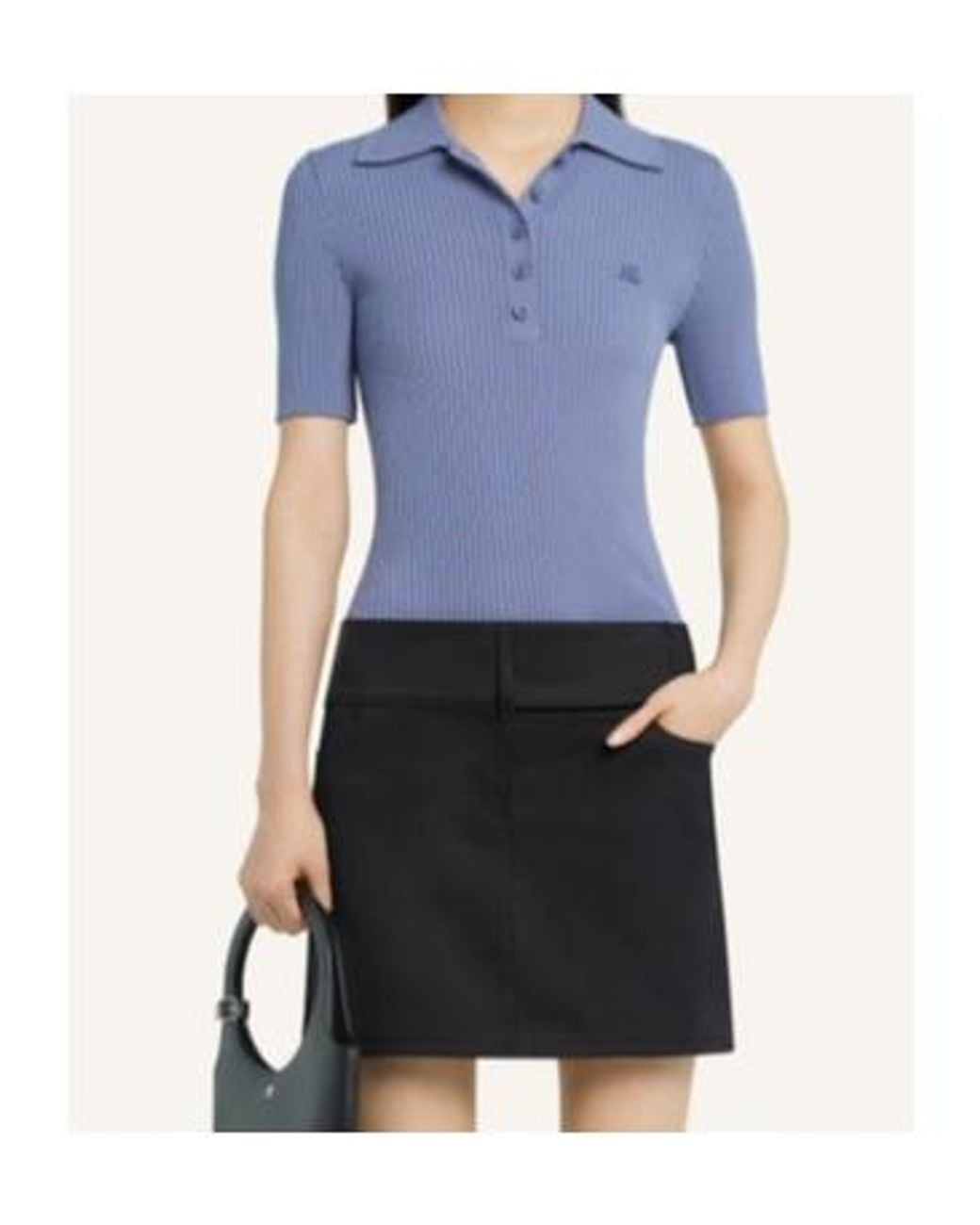 Courreges Blue Iconic Polo Top