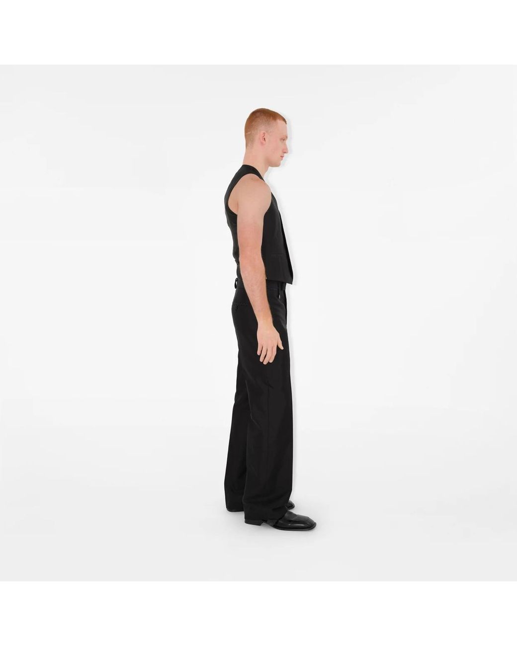 Burberry Black Straight-Leg Logo Charm Tailored Trousers for men