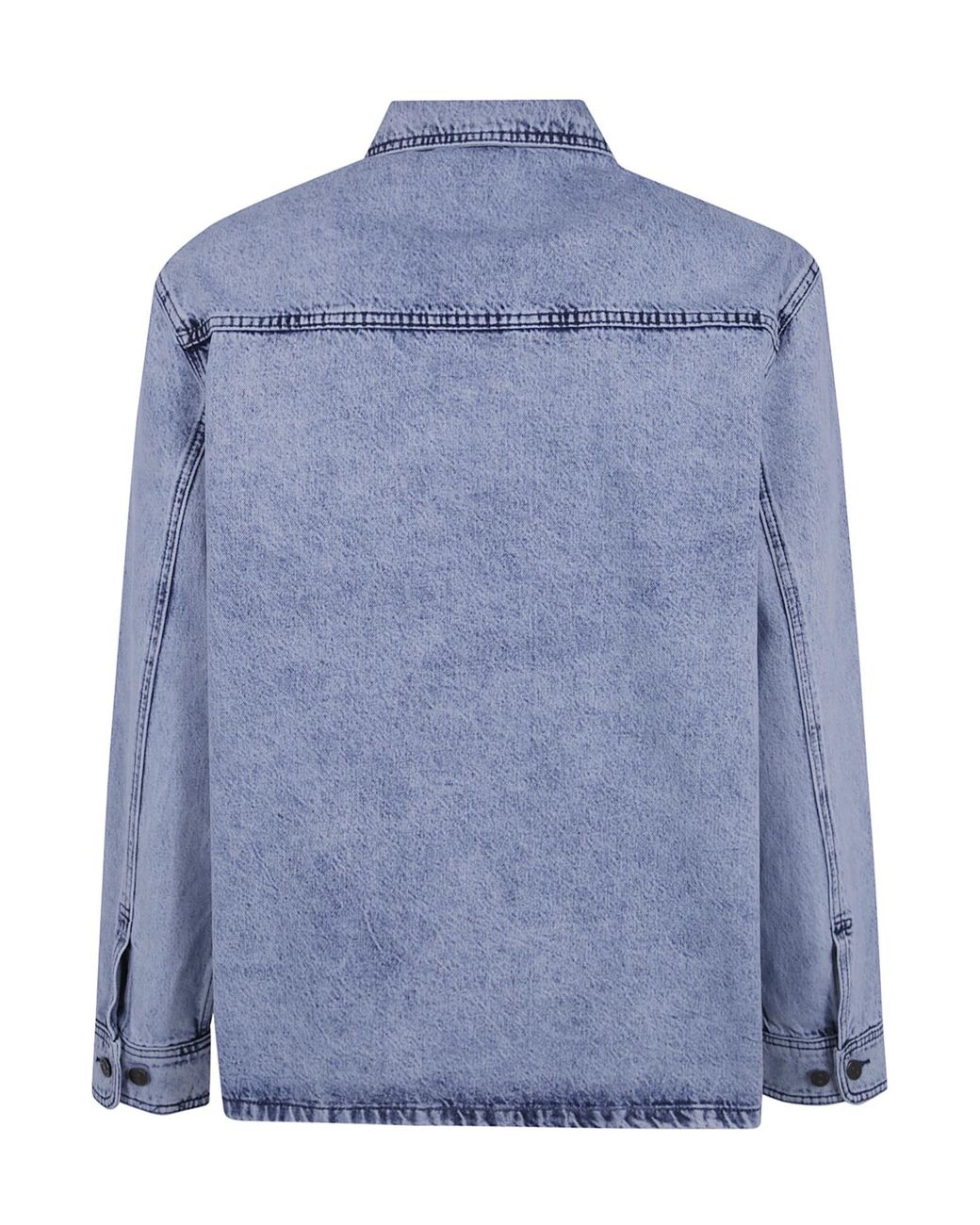 Les Deux Blue Bleached Denim Overshirt for men