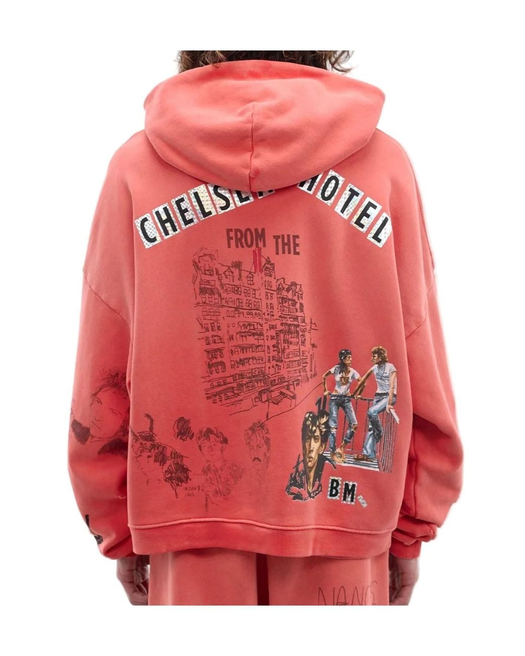 Paly Hollywood Red Patterned Printed Hoodie for men