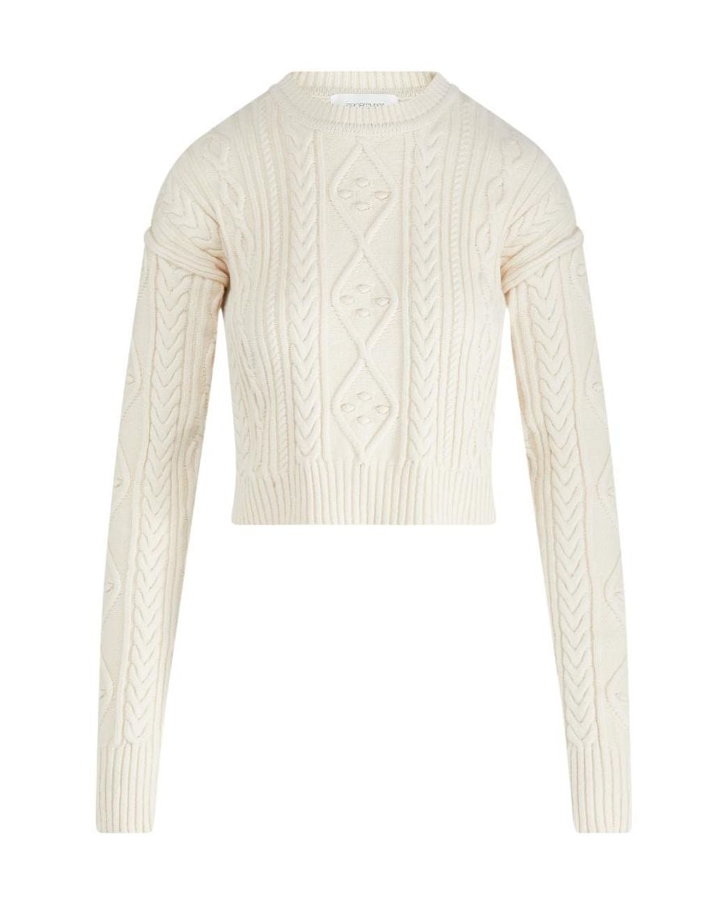 Sportmax White Knitted Long-Sleeved Top