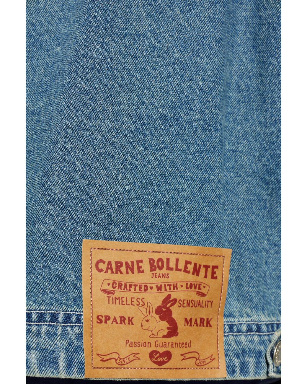 Carne Bollente Blue Heart Hooded Denim Jacket for men