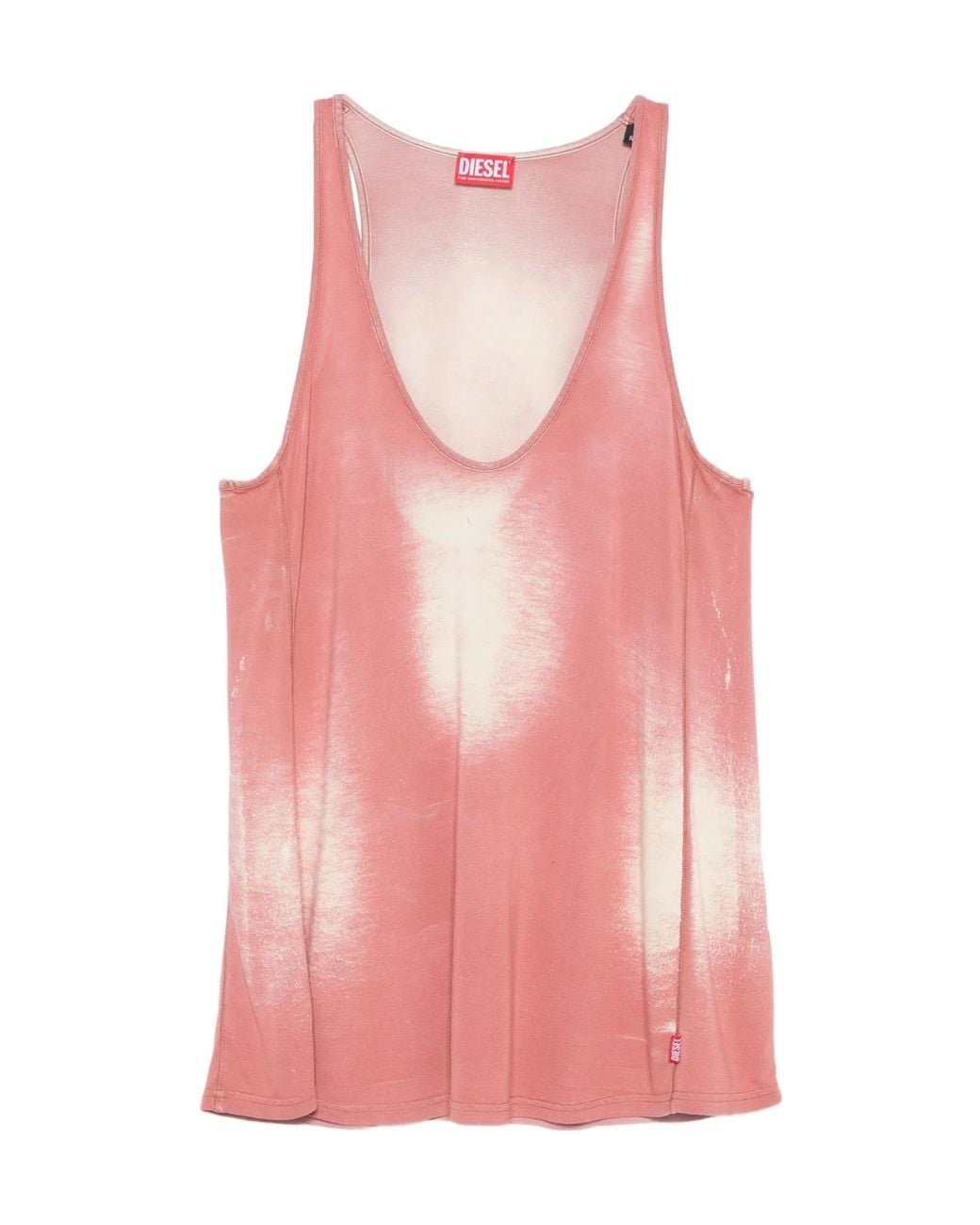 DIESEL Pink Bleached V-Neck Top