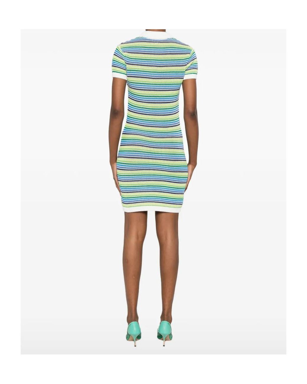 Casablanca Green Striped Dress