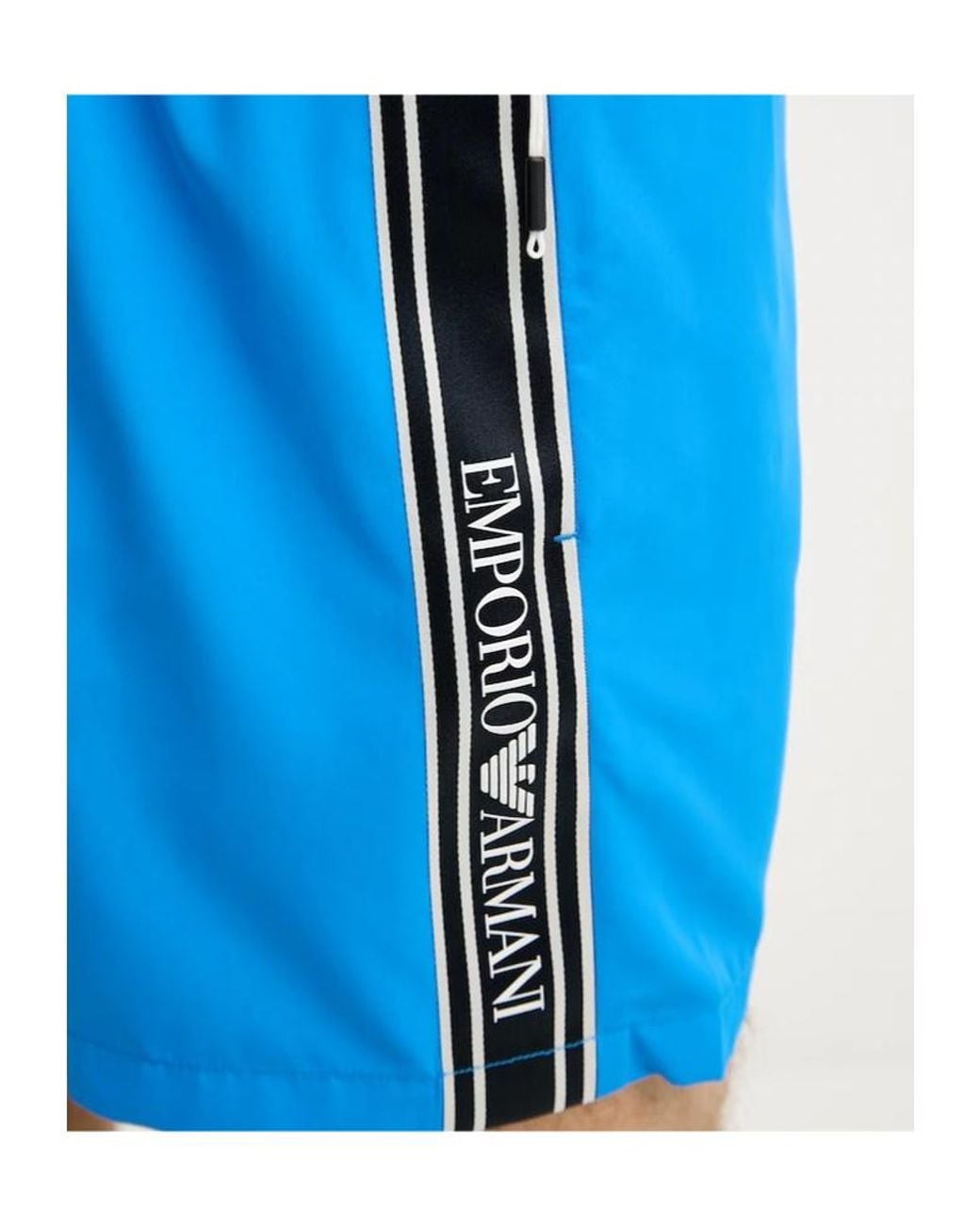 Emporio Armani Blue Drawstring Swim Trunks for men