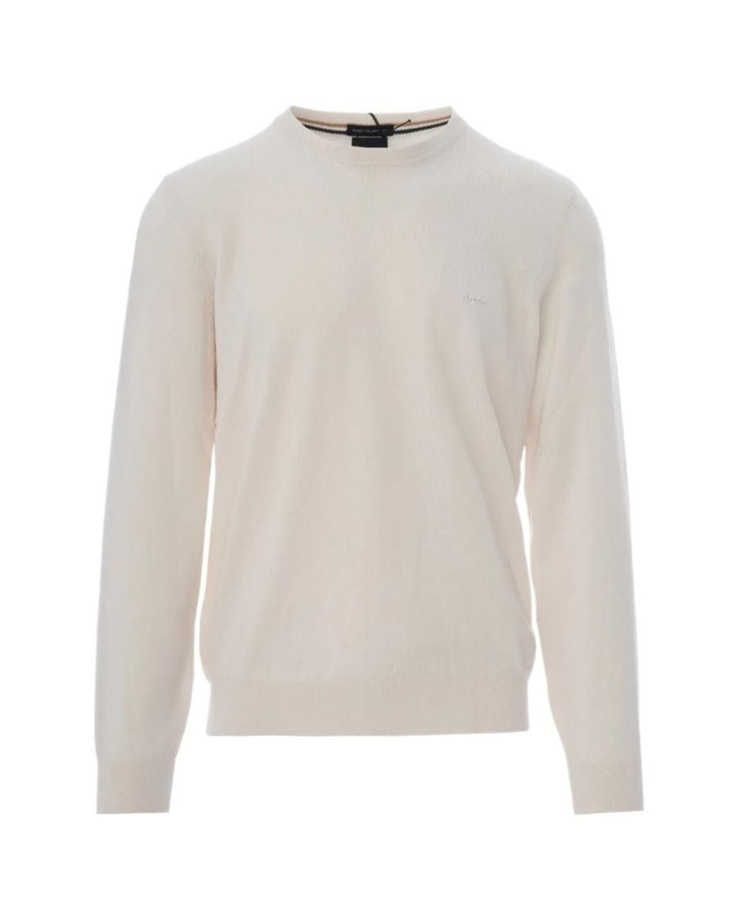 Boss White Logo-Embroidered Cotton Jumper for men