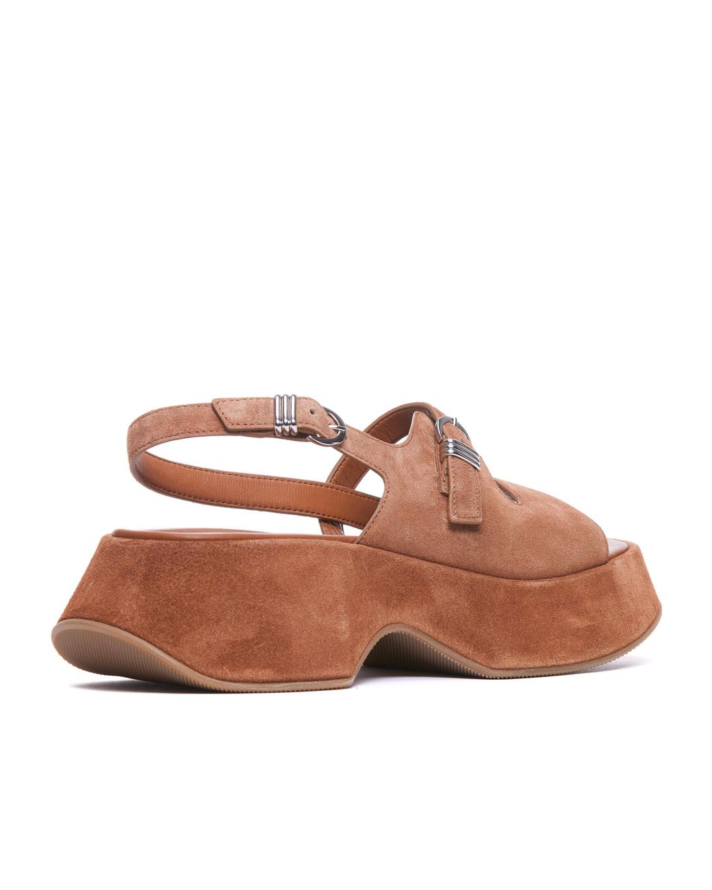 Vic Matié Brown Round Toe Slingback Sandals