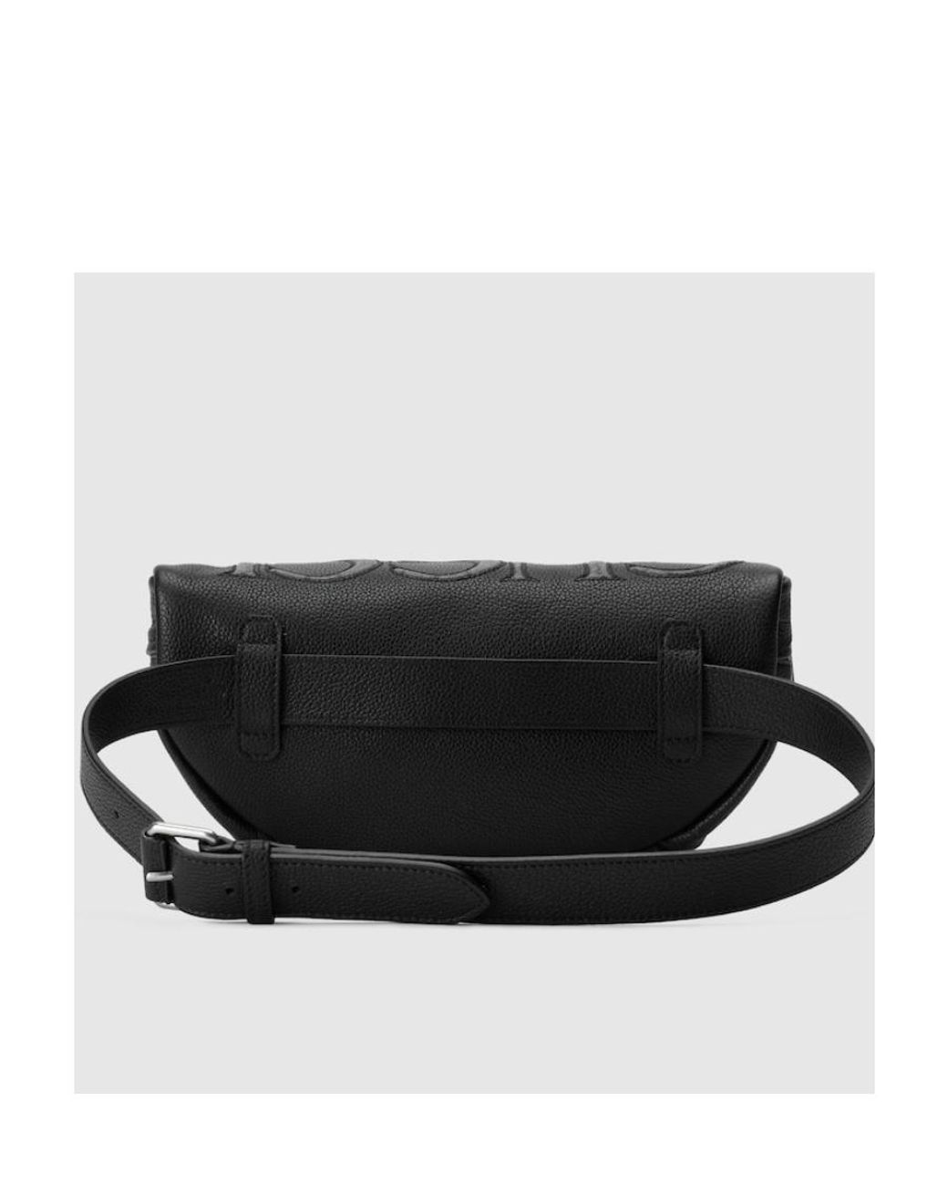 Gucci Black Logo-Embossed Belt Bag for men