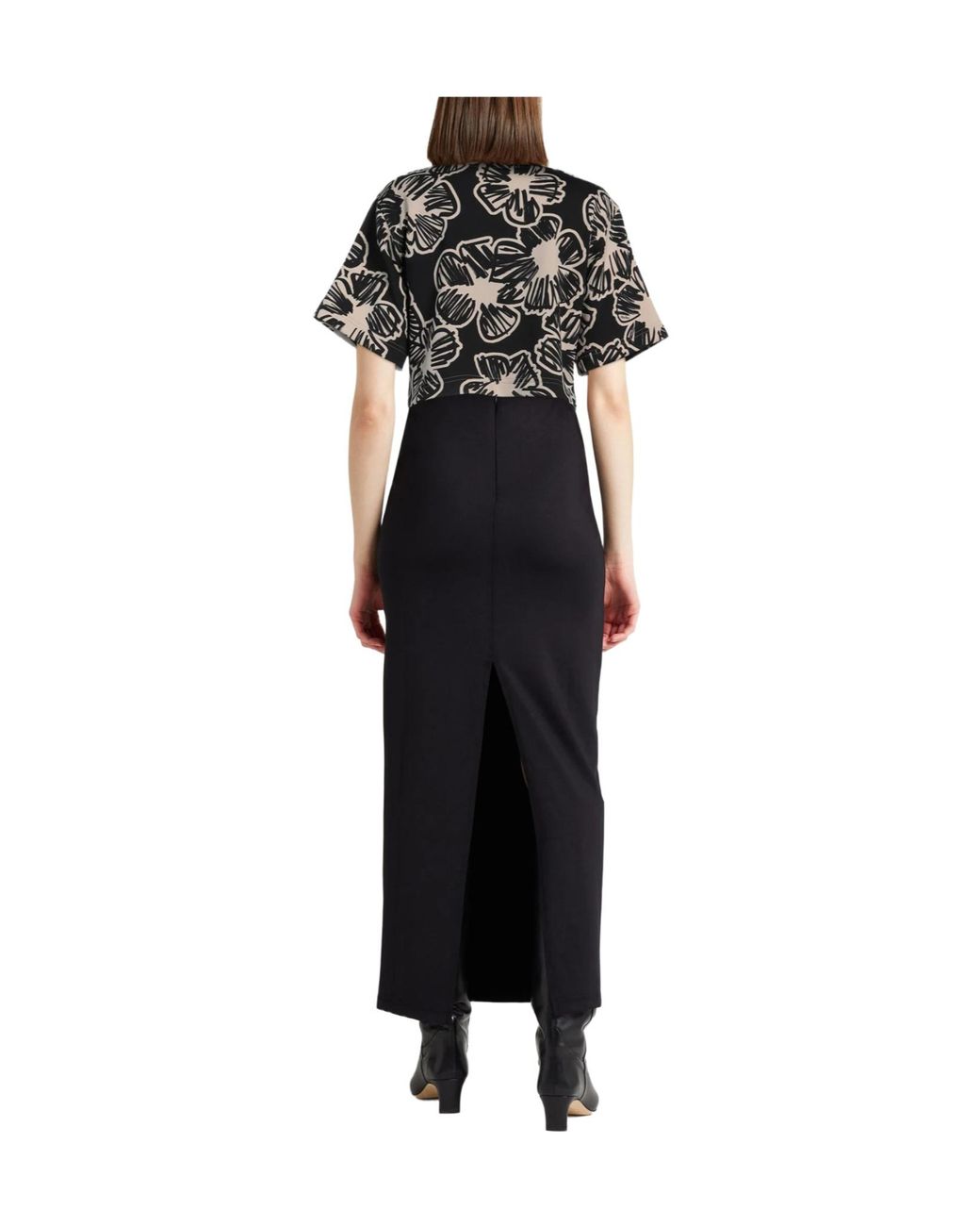 Max Mara Black Two-Color Short-Sleeved T-Shirt