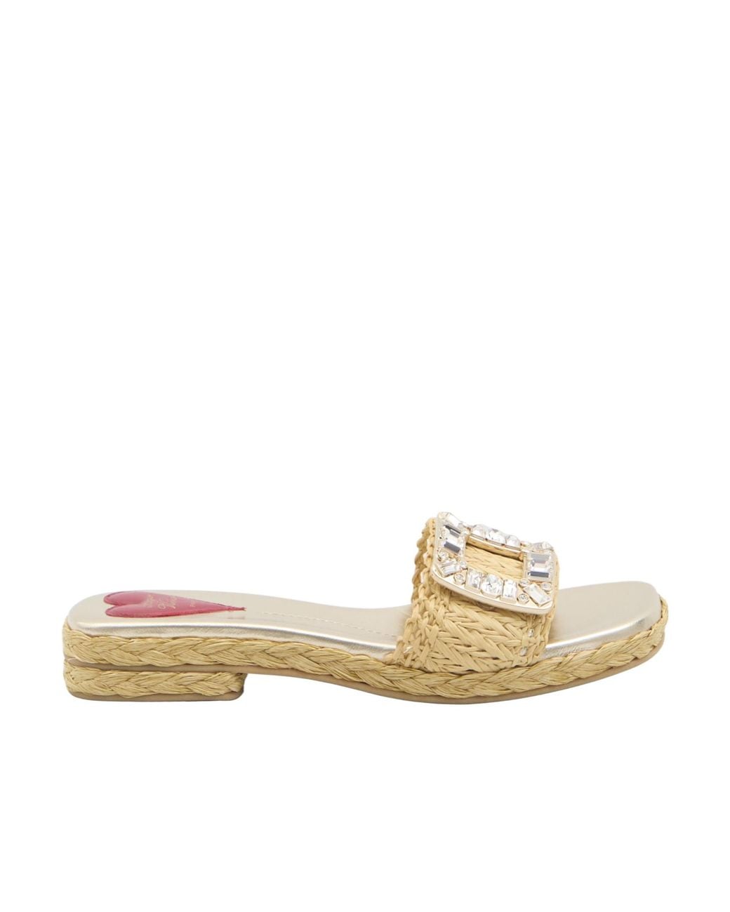 Roger Vivier Natural Buckle Embellished Espadrillas
