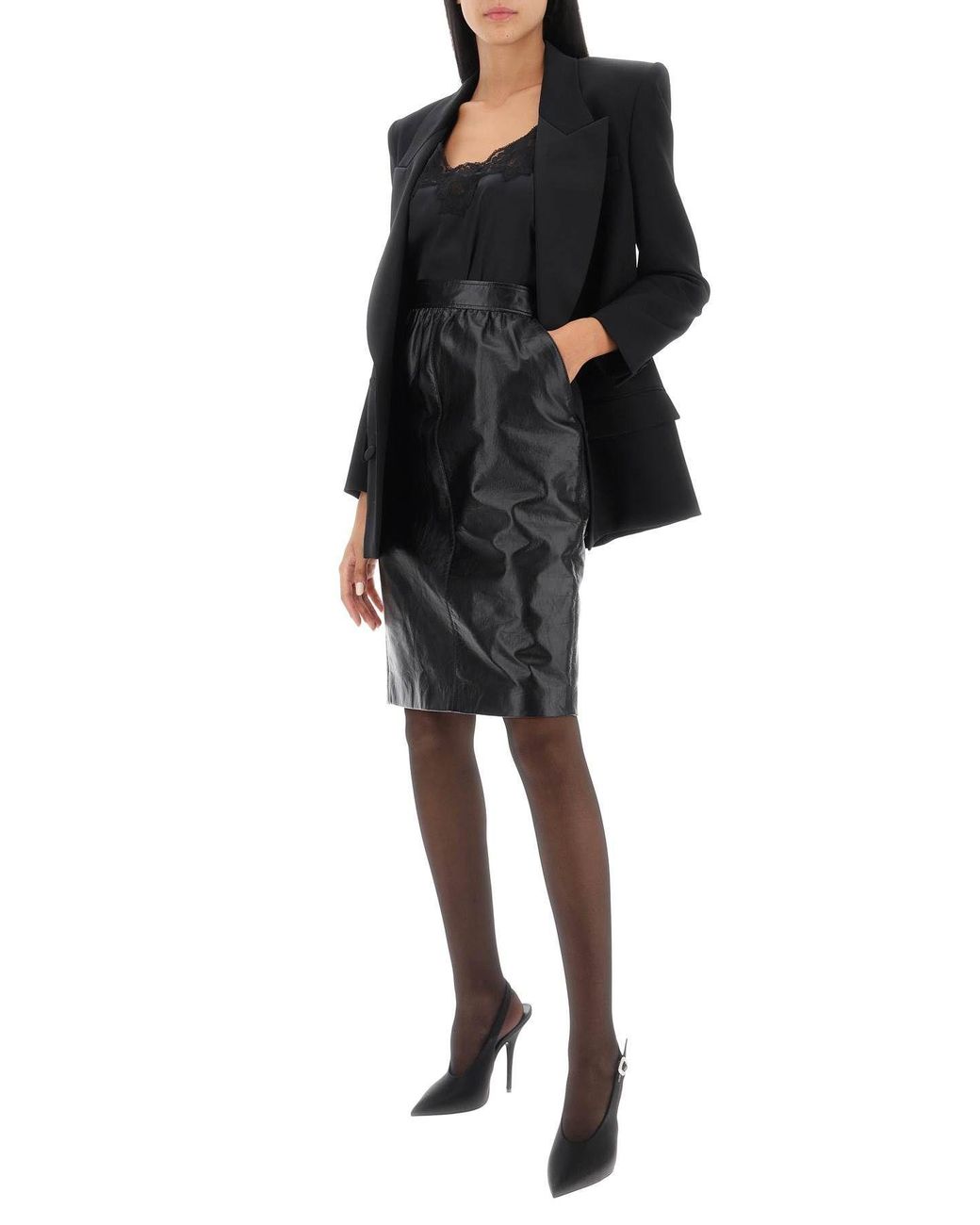 Saint Laurent Black High Waist Skirt