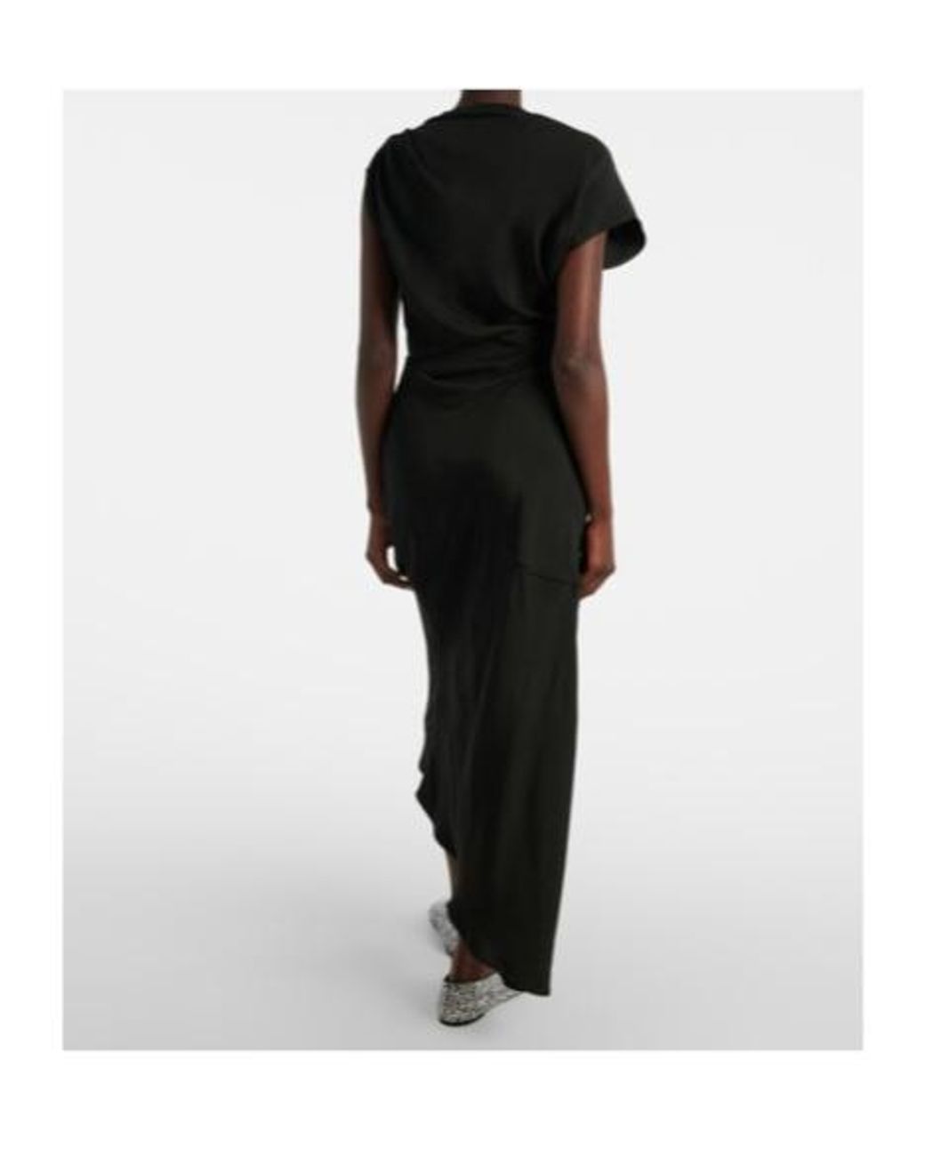 Proenza Schouler Black Hallie Draped Midi Dress