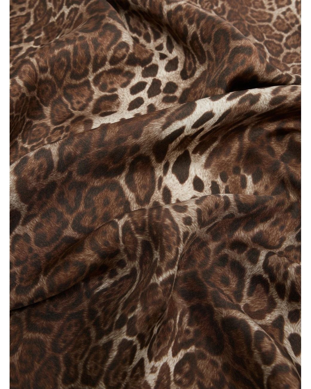 Max Mara Brown Printed Silk Scarf