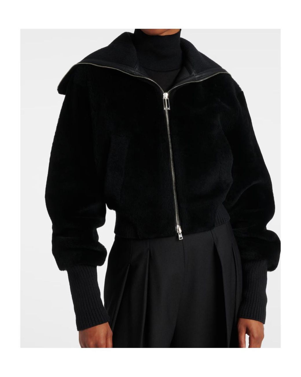 Victoria Beckham Black Lapel Collar Long-Sleeved Casual Jacket