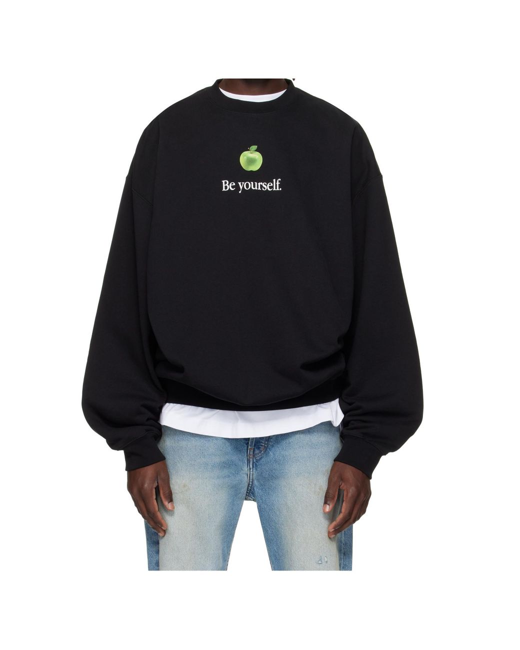 Vetements Black Be Yourself Printed Crewneck Sweatshirt for men