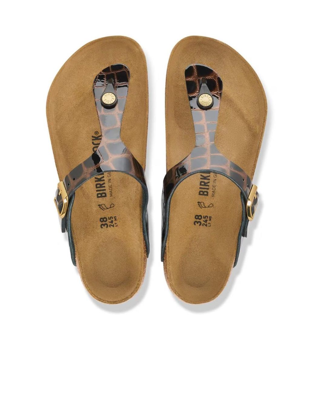Birkenstock Brown Buckled Thong Flat Sandals