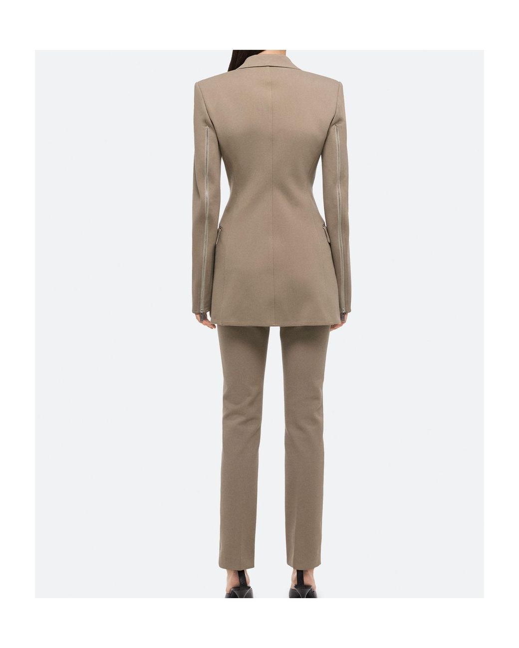 Helmut Lang Natural Zip-Detailed Blazer