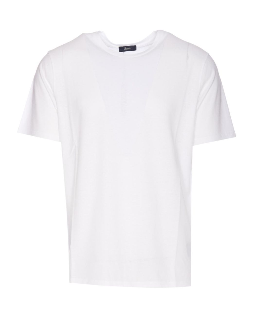 Herno White Stretch Jersey Crew Neck T-Shirt for men