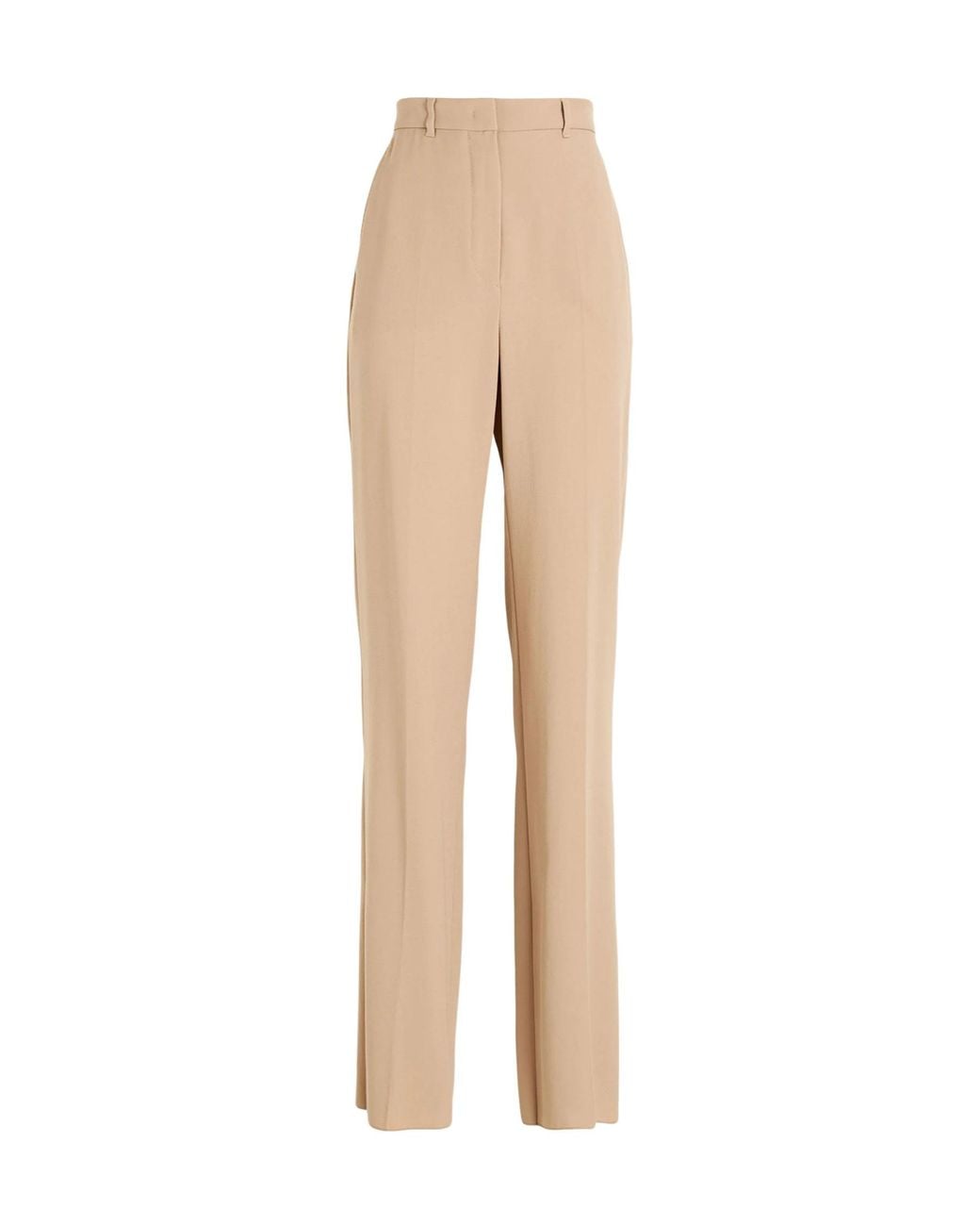 Max Mara Natural Solid-Colored Straight-Leg Pants