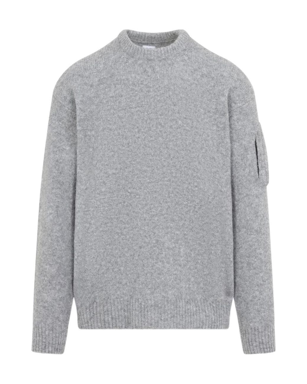 C P Company Gray Lens Crew Neck Knitted Sweater for men