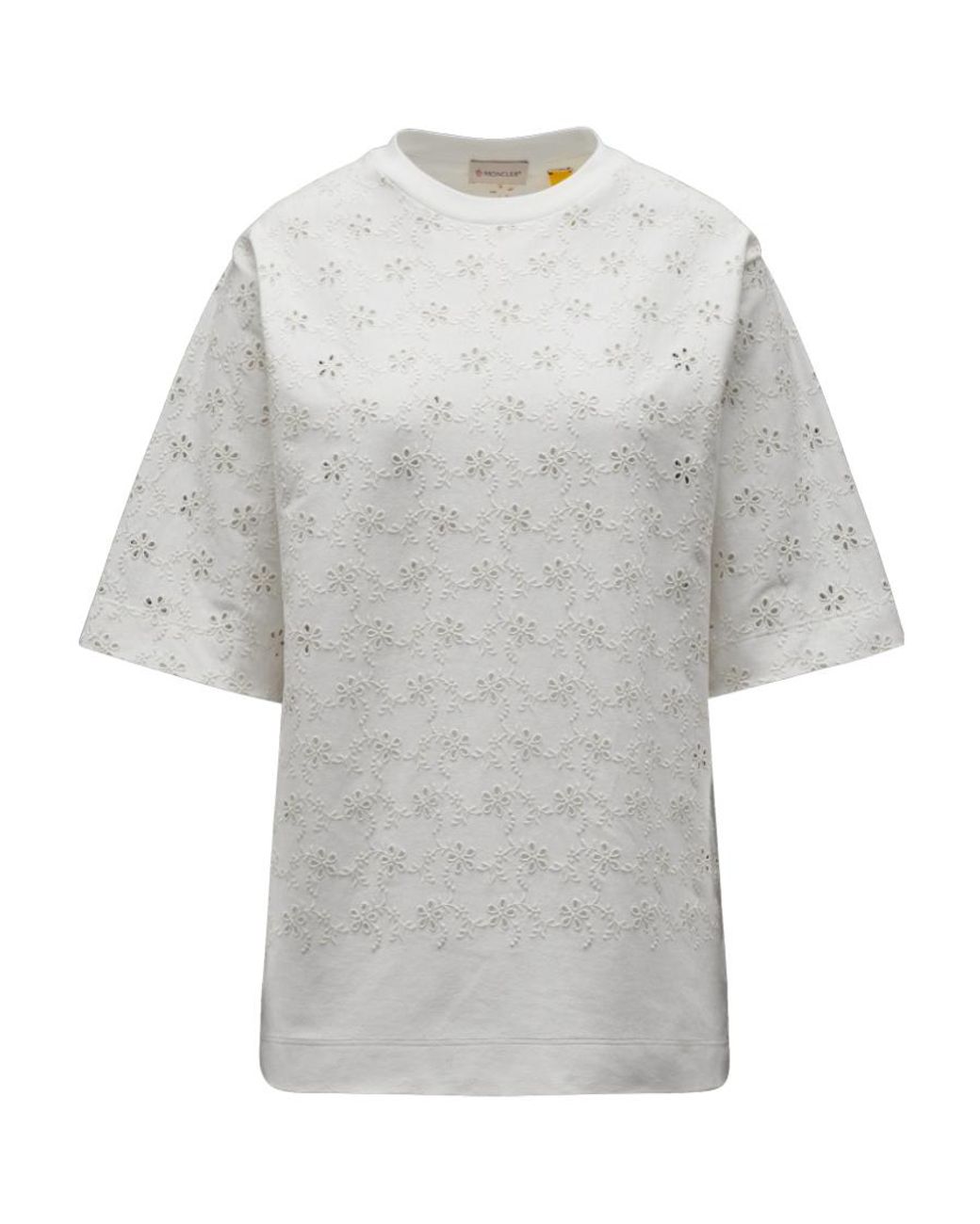Moncler Gray Broderie Short Sleeved T-Shirt