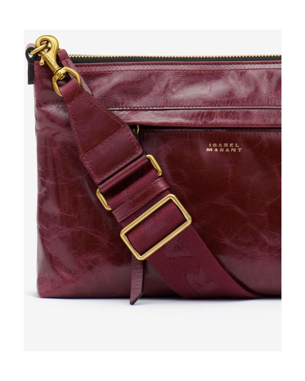 Isabel Marant Red Logo Printed Shoulder Bag