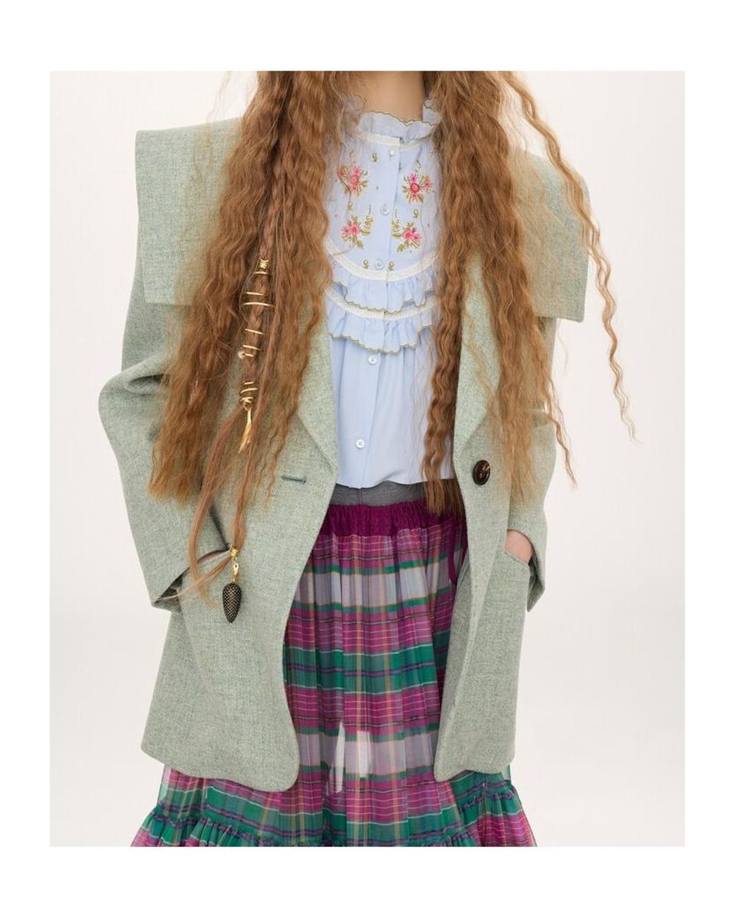 Chloé Green Chloé Single-Breasted Tailored Jacket