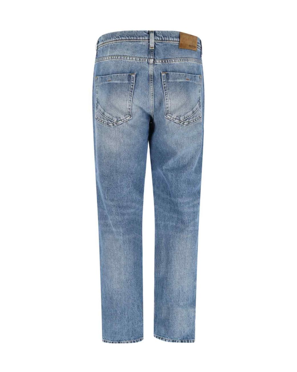 Incotex Blue Logo Patch Straight Leg Jeans for men