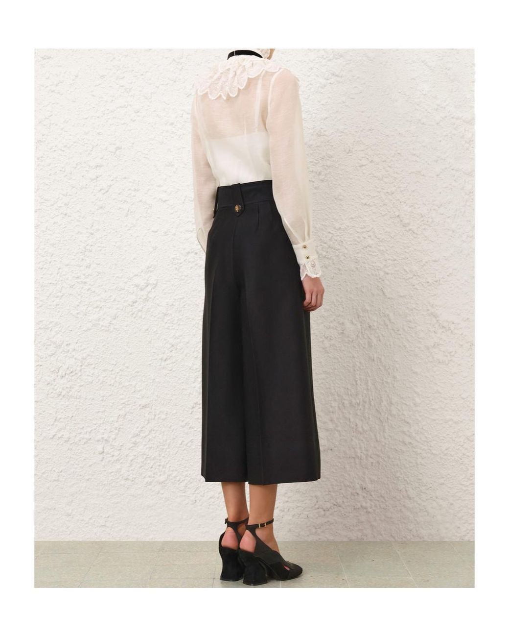 Zimmermann White Valiant Tuxedo Blouse