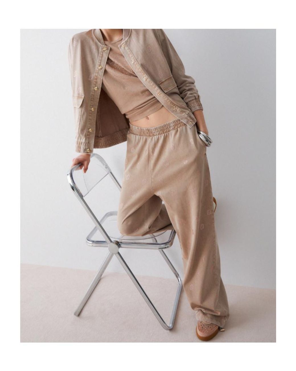 Liu Jo Natural Embellished Trousers