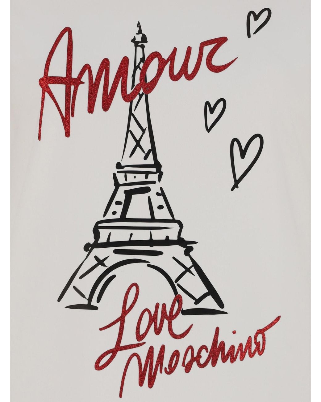 Moschino White Amour Tour Eiffel T-Shirt