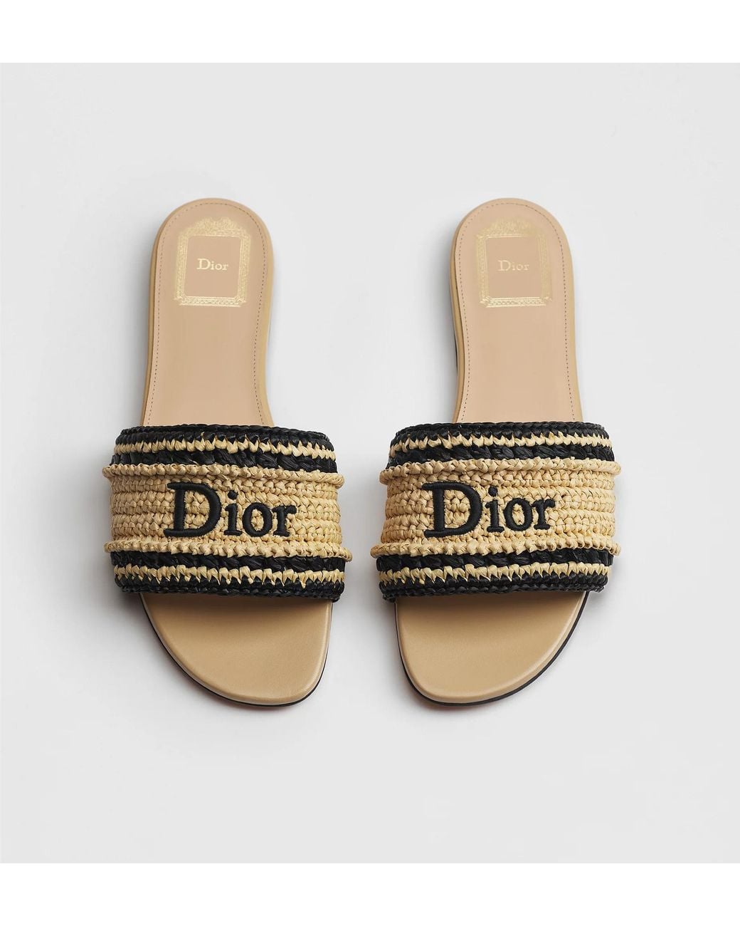 Dior Metallic Iviera Woven Slide