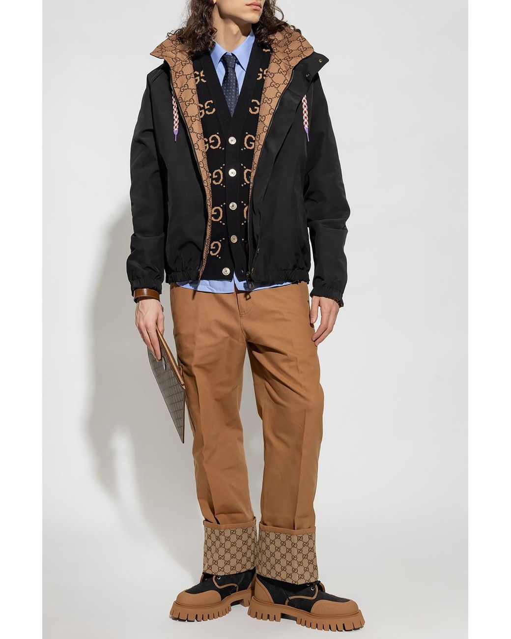 Gucci Black Reversible Gg Canvas Jacket for men