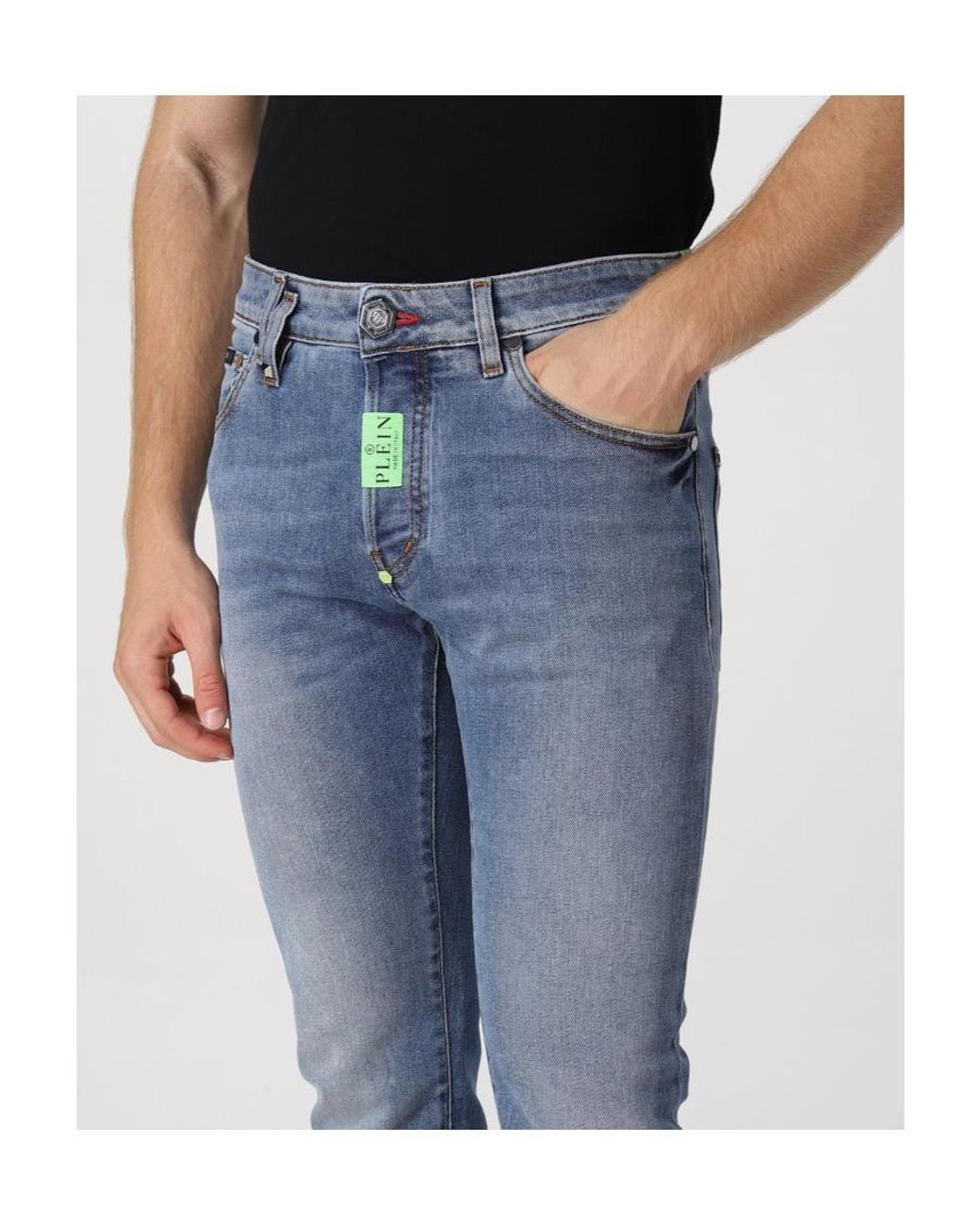 Philipp Plein Blue Straight Jeans for men