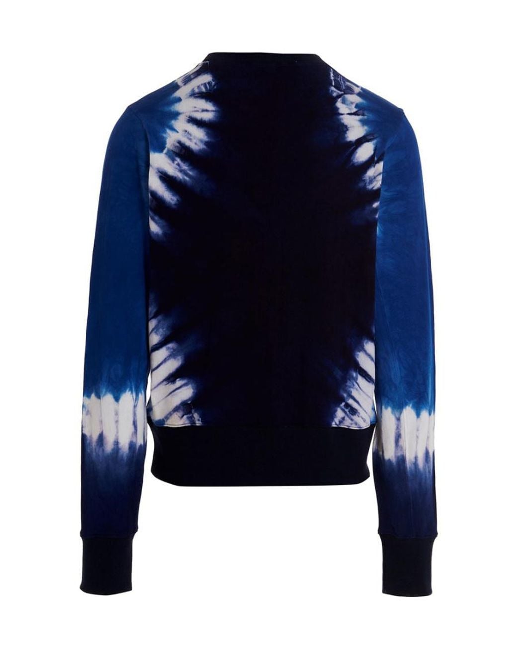 Wales Bonner Blue Tie-Dyed Logo-Embroidered Crewneck Sweatshirt for men