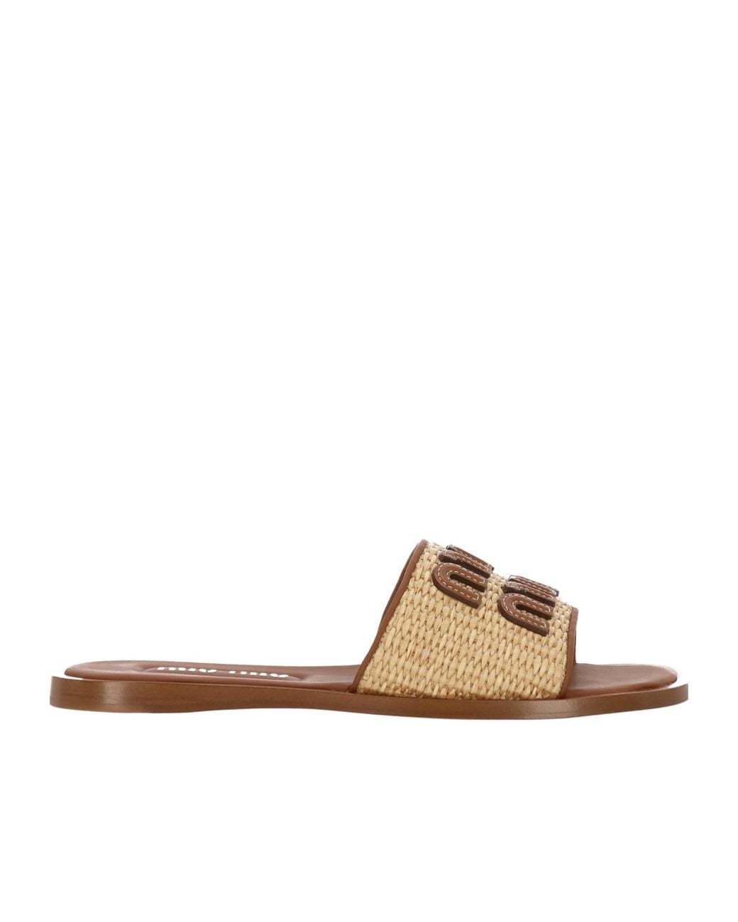 Miu Miu Multicolor Round-Toe Flat Sandals