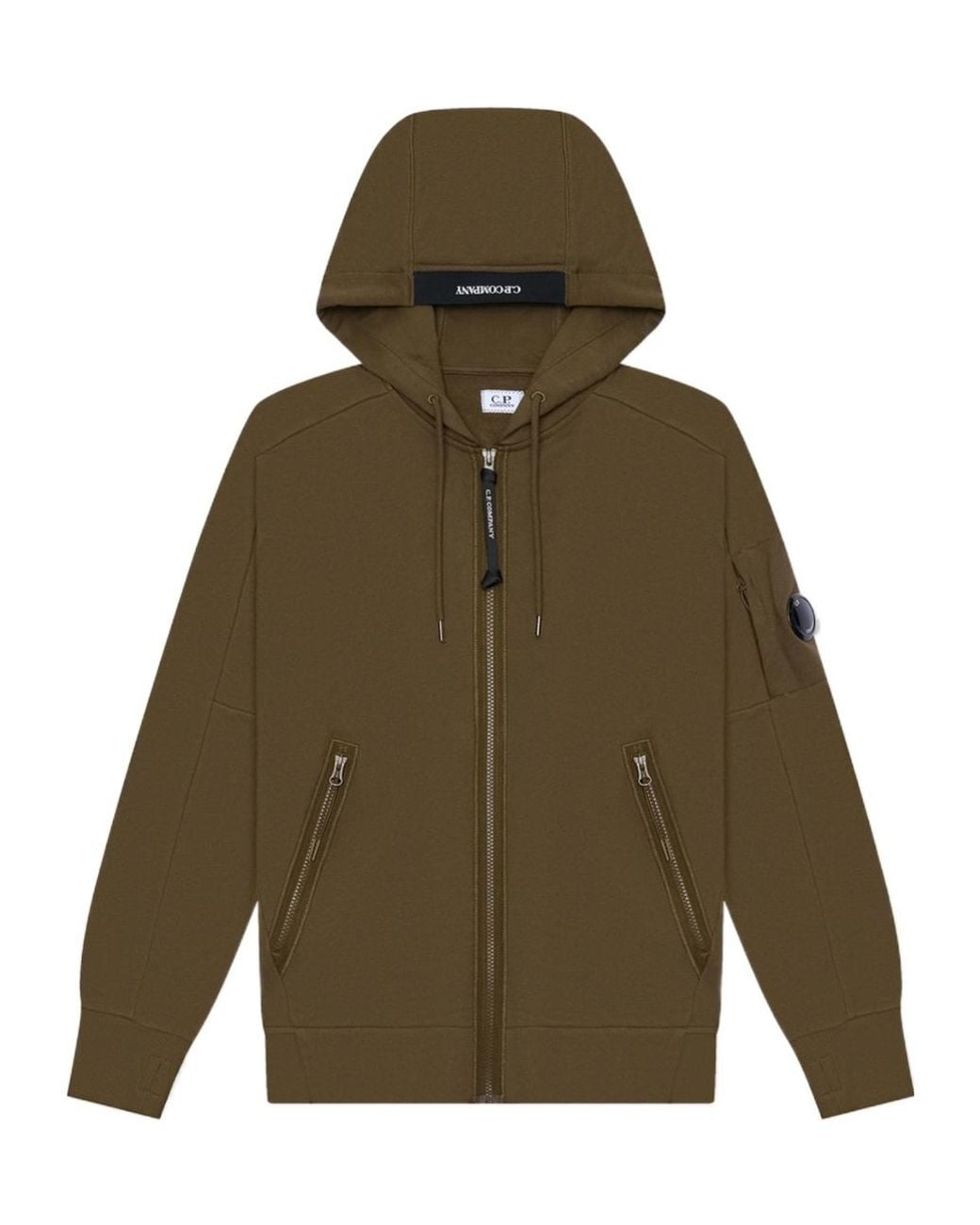 C P Company Green Zippered Hoodie for men