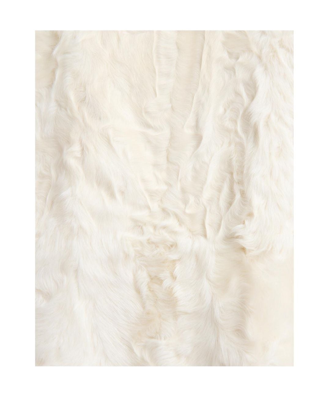 Marni White Wavy Lamb Fur Coat
