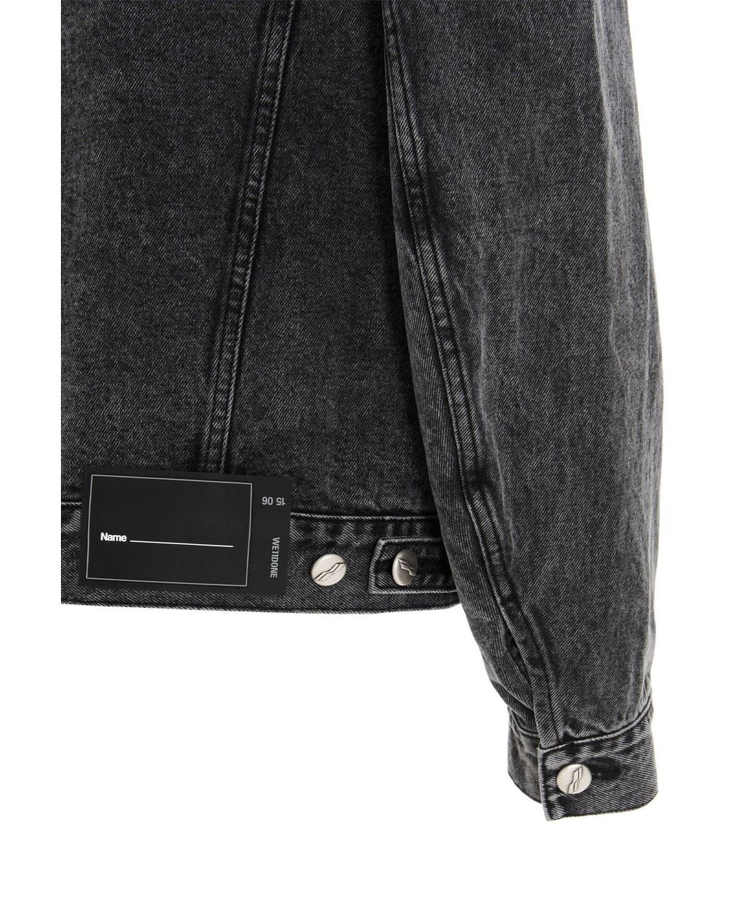 we11done Blue Logo Patch Faded Denim Jacket for men