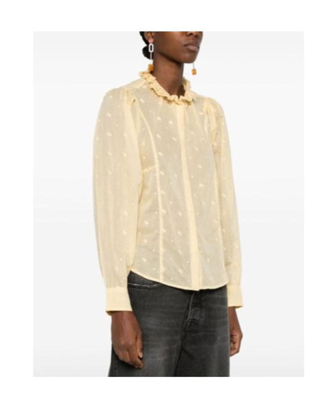Isabel Marant Natural Terzali Floral-Embroidered Blouse