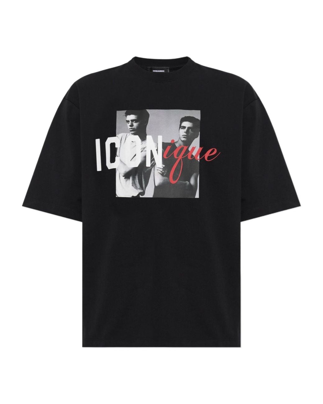 DSquared² Black Graphic Print T-Shirt for men