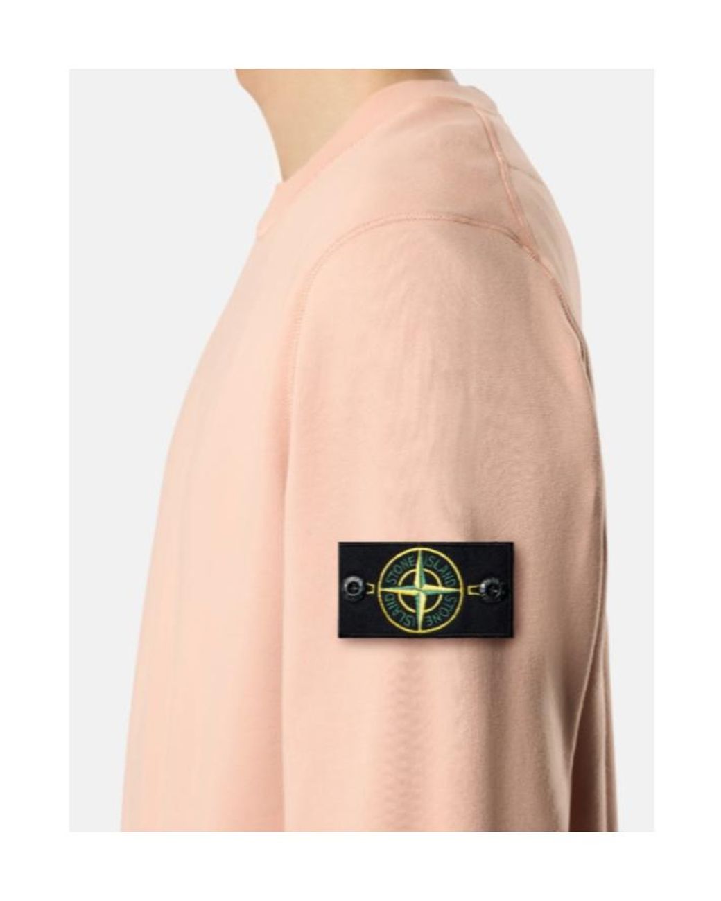 Stone Island Pink Logo Patch Sweatshirt for men