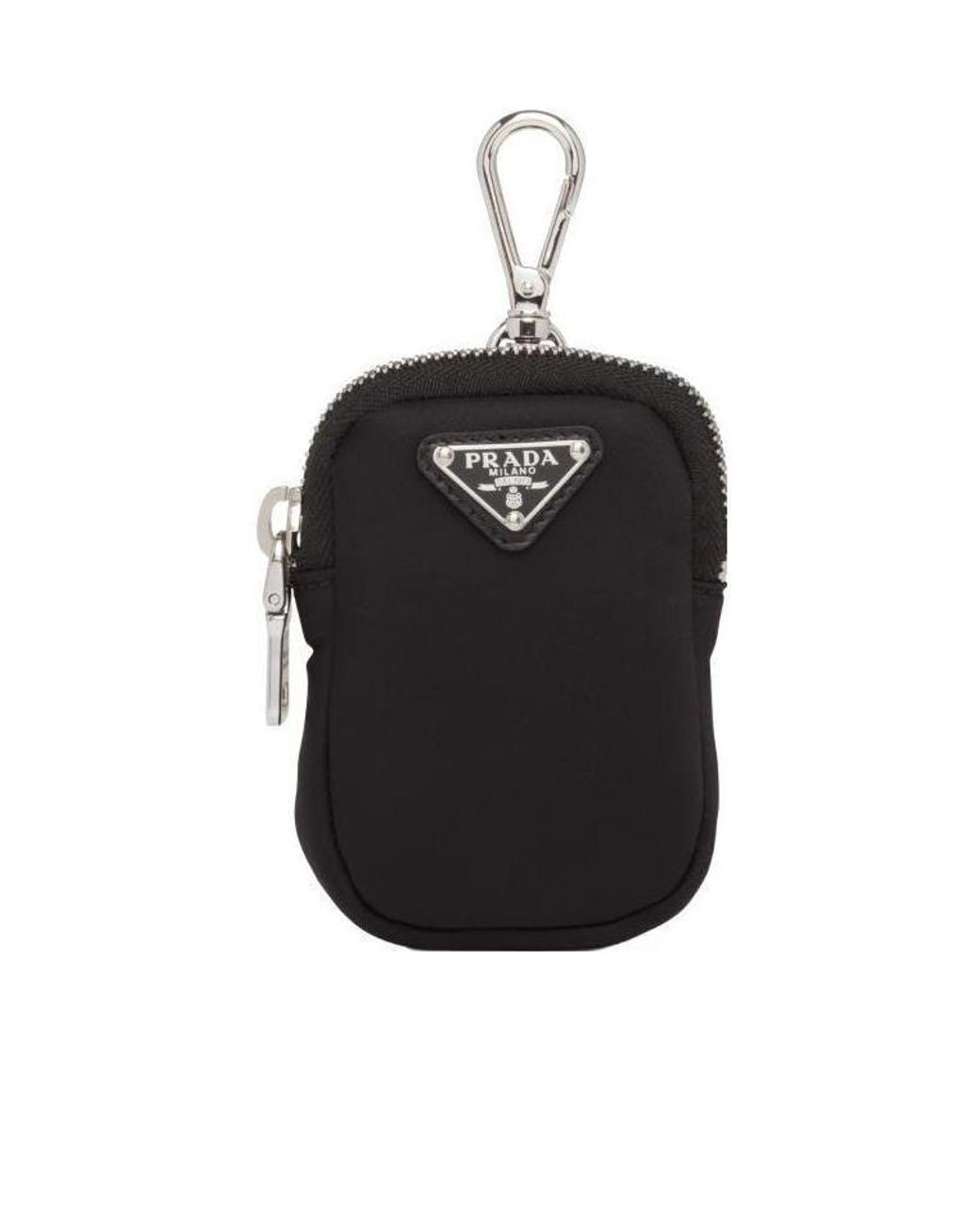 Prada Black Re-Nylon Mini Pouch With Keychain