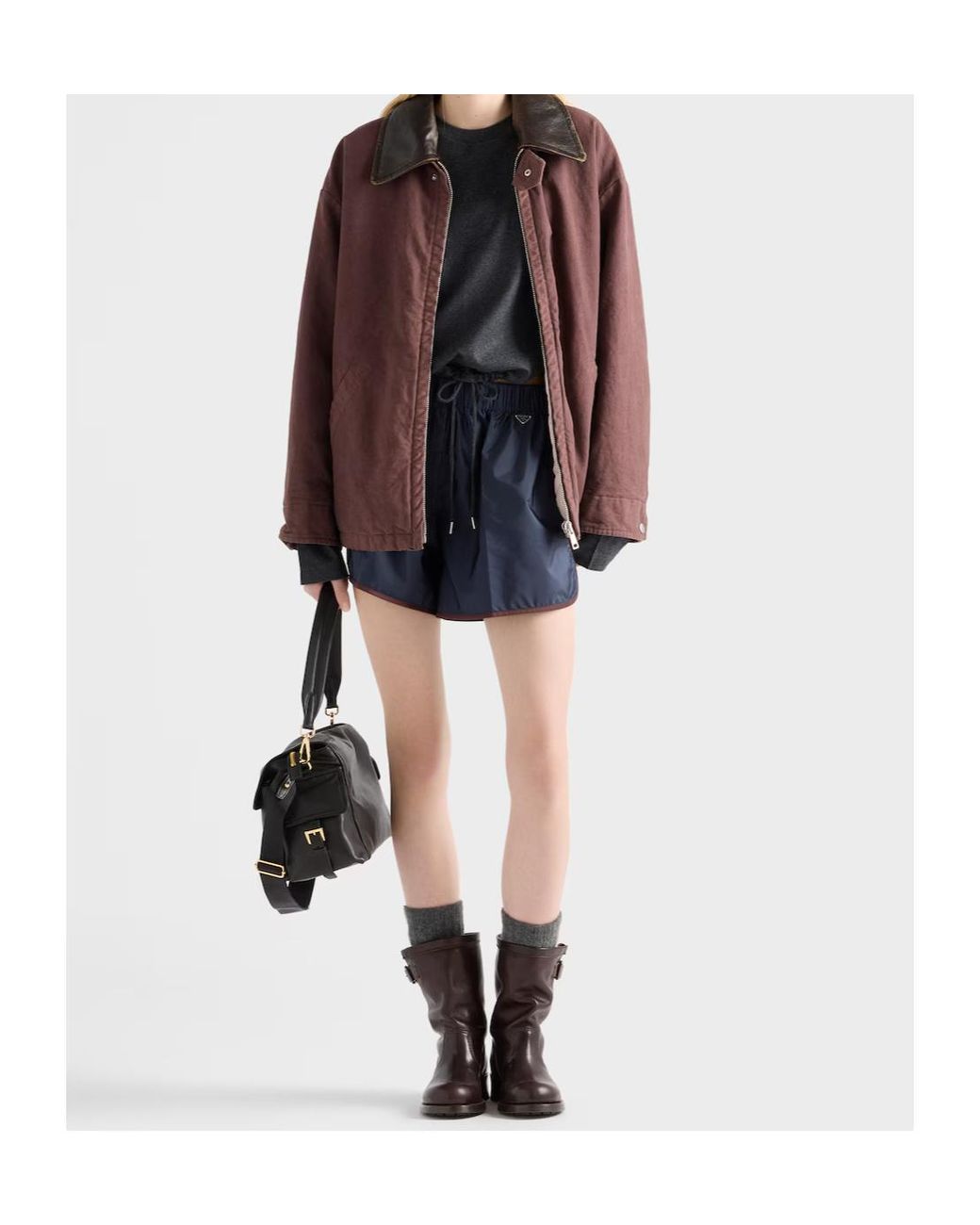Prada Black Long-Sleeved Wool And Cashmere T-Shirt
