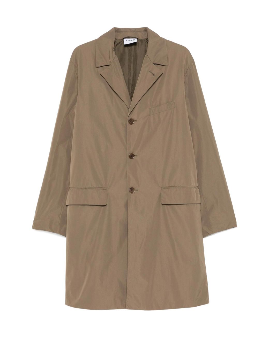 Aspesi Natural Collared Long-Sleeved Coat for men