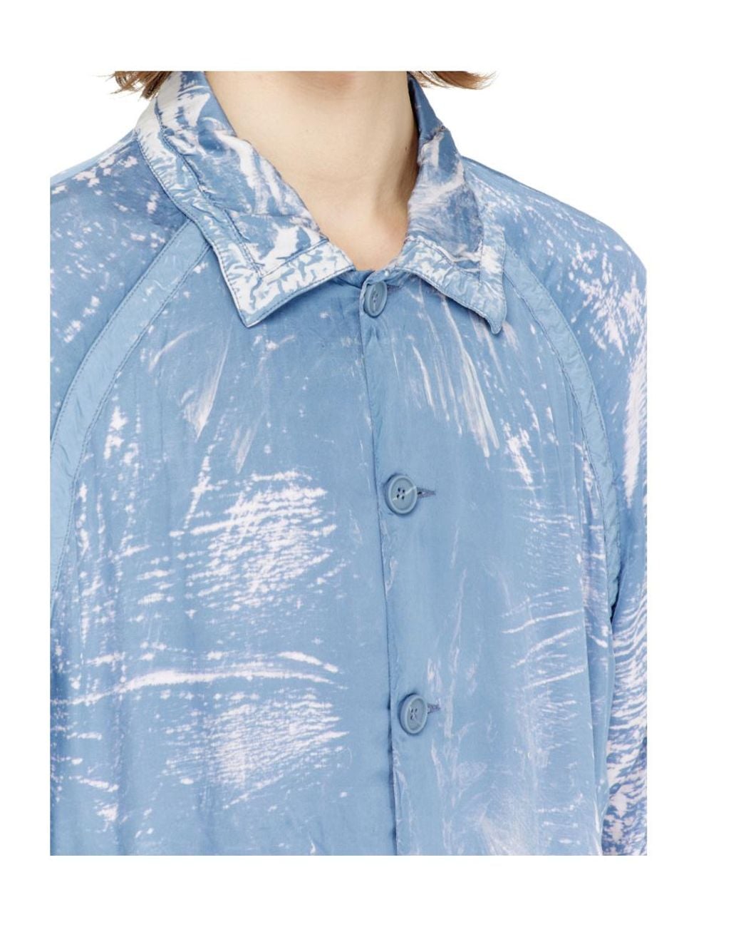 DIESEL Blue J-Orion-Plain Shirt-Collar Jacket for men